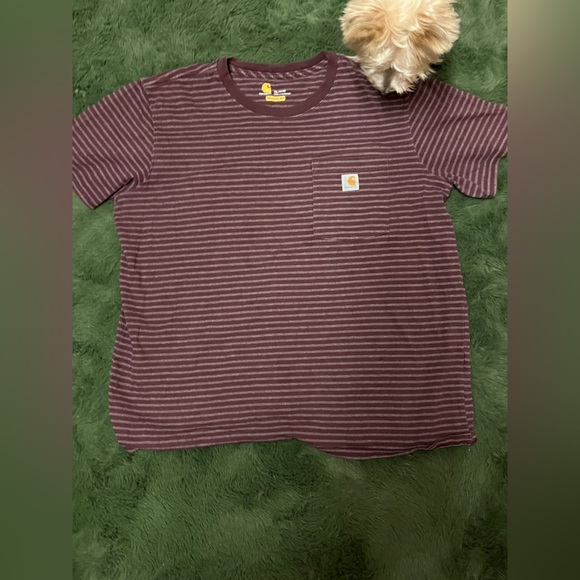Carhartt Burgundy Striped Tee - Picture 2 of 2